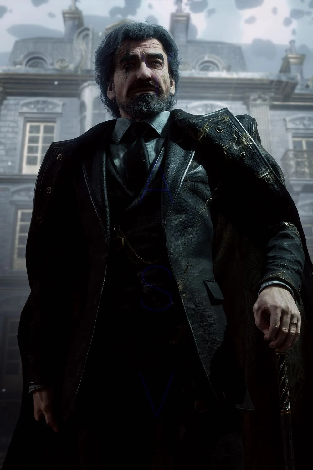 A man in a long dark coat