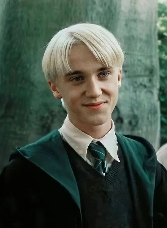 Draco Malfoy in Slytherin robes